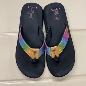 Jelly Pop Rainbow Flip Flops size 4